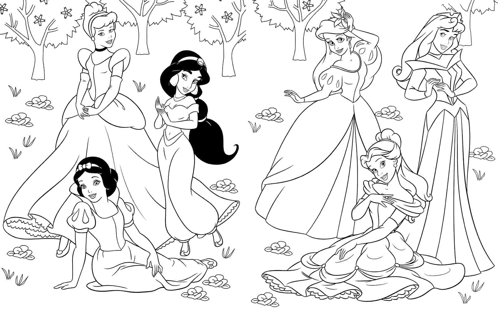 Princesas Disney para colorear | Bebeazul.top